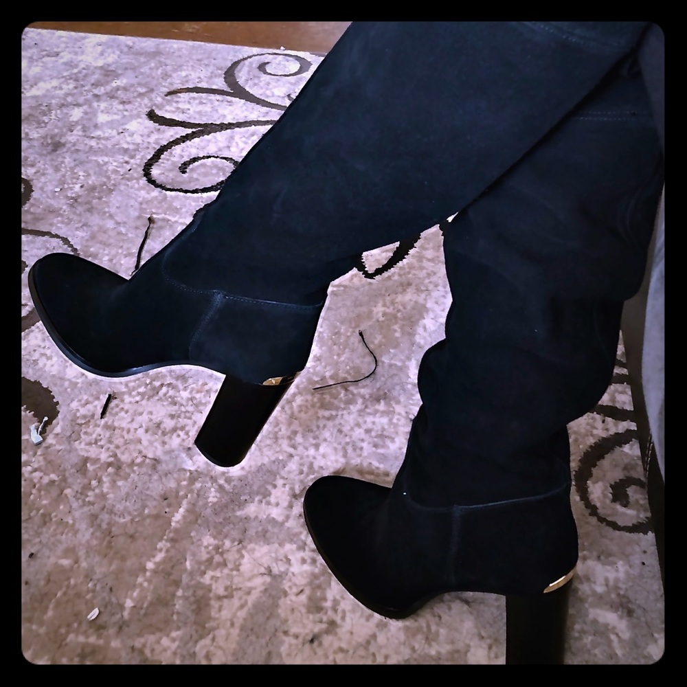NWOT Michael Kors Regina Tall Black Suede Boots